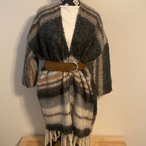 Anthropologie striped poncho/ shawl